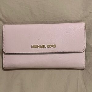 Michael Kors Light Pink Wallet with Gold Accent